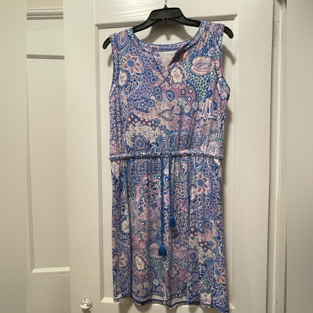 Talbots Blue and Pink Patterned Top